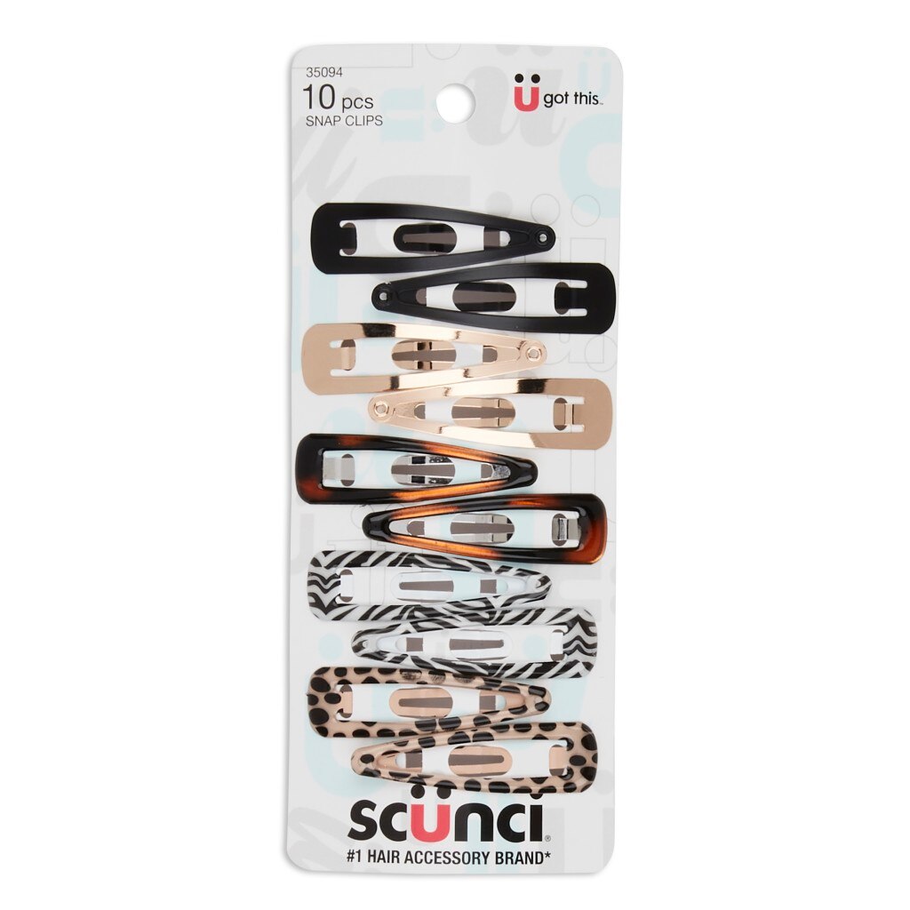 Scunci Mix Snap Clips, 10CT