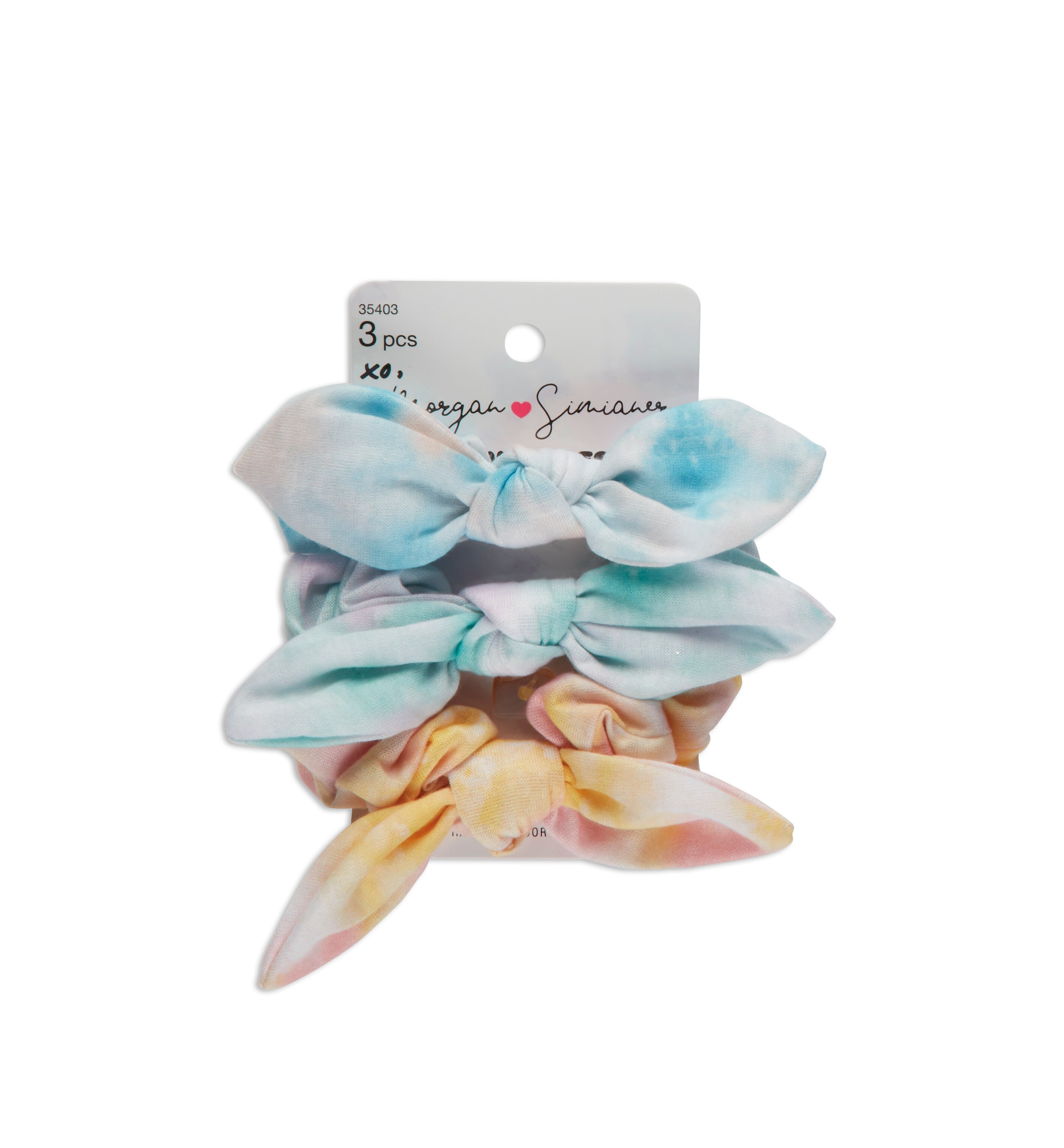 Morgan Simianer xo Scunci Printed Bow Scrunchies, 3CT