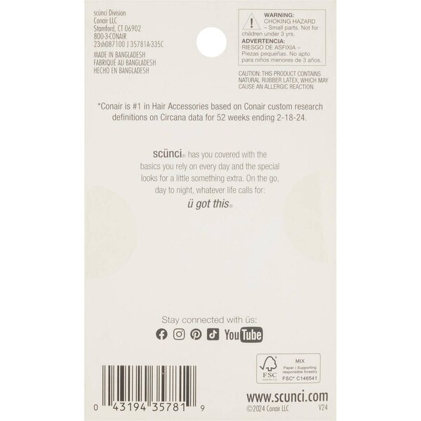 Scunci All Day Hold Polybands with Case, Clear, 200 CT