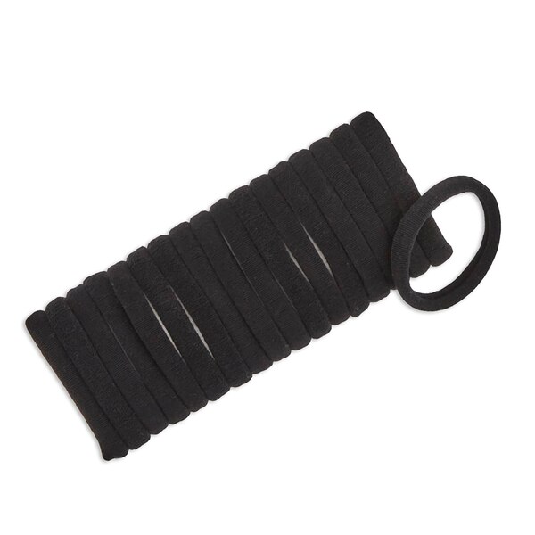 Scunci Consciously Minded Recycled Nylon Ponytailers, Black, 18 CT
