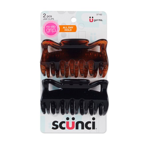 Scunci No-Slip Grip Jaw Clips, 2 CT