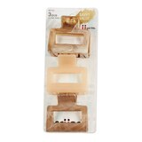 Scunci Small Open Cut Square Claw Clips, 3 CT, thumbnail image