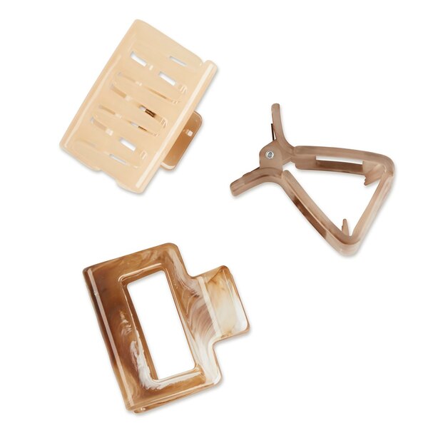 Scunci Small Open Cut Square Claw Clips, 3 CT