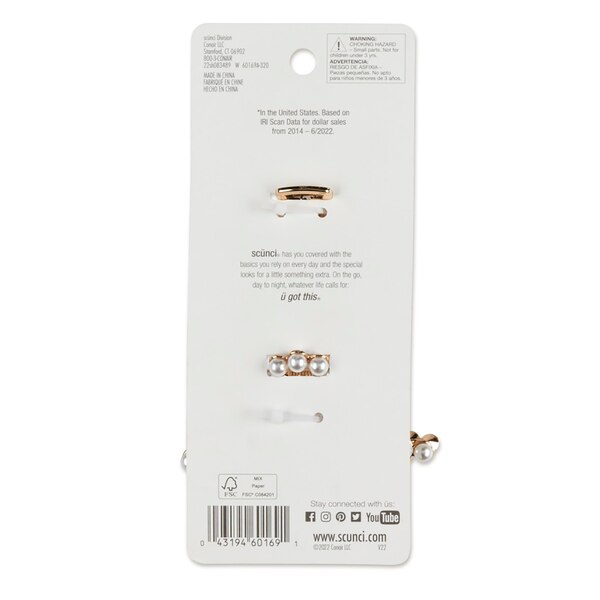 Scunci Pearl Claw Clips 2pk
