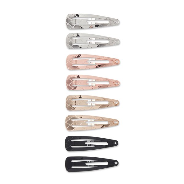 Scunci Metal Metallic Snap Clips, 8 CT