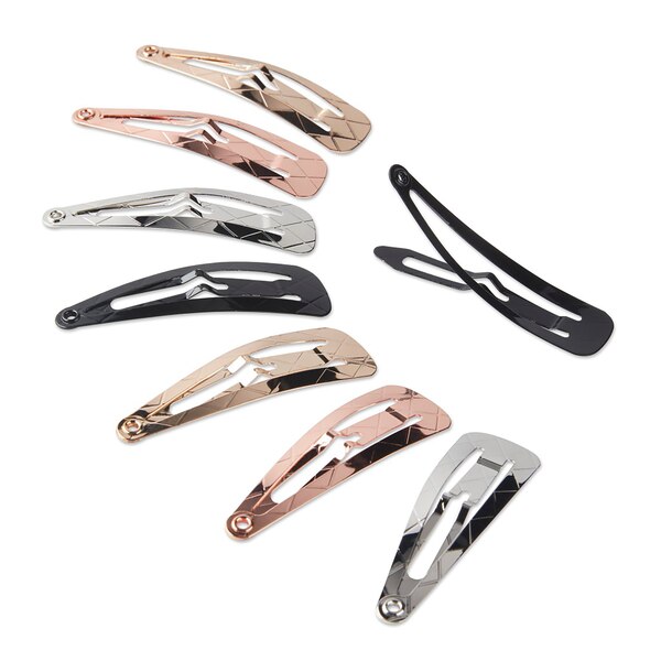 Scunci Metal Metallic Snap Clips, 8 CT