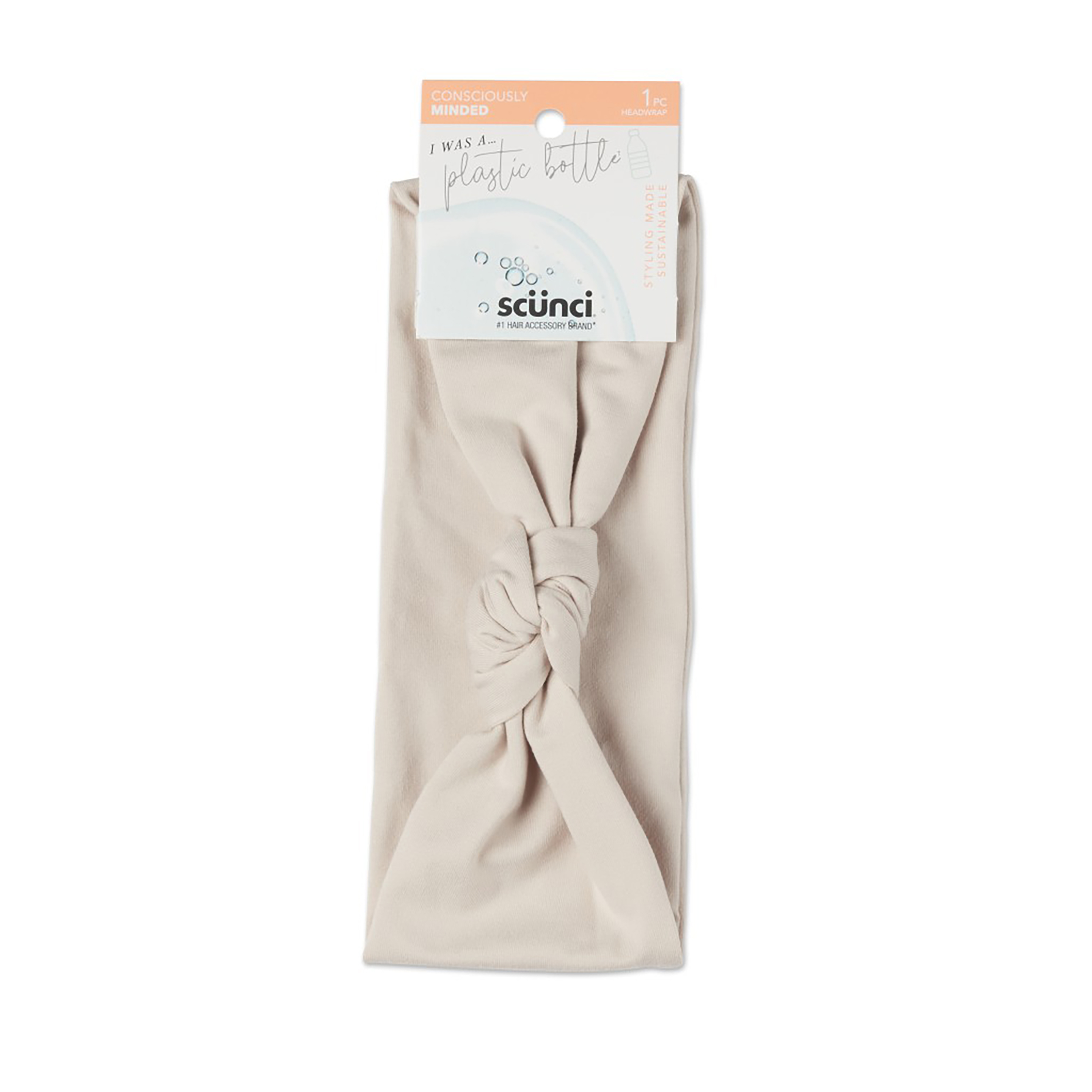 Scunci Consciously Minded Knotted Headwrap, Beige