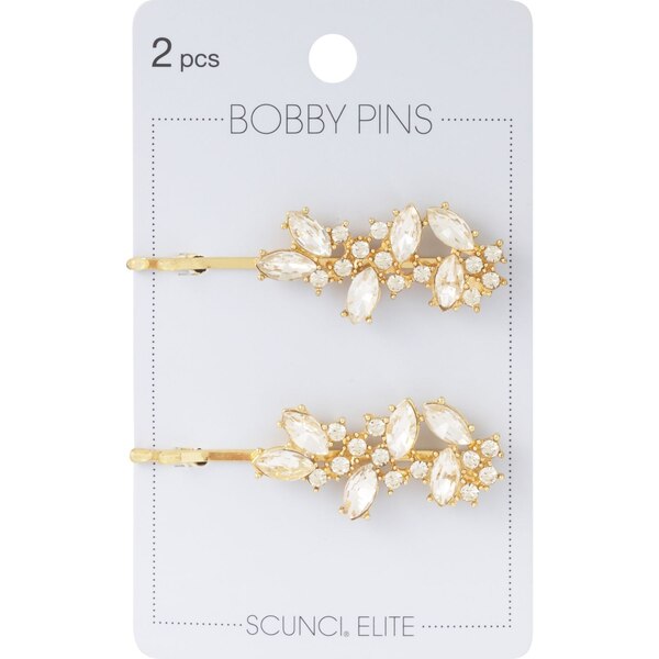 Scunci Elite Bobby Pins, Gold, 2 CT