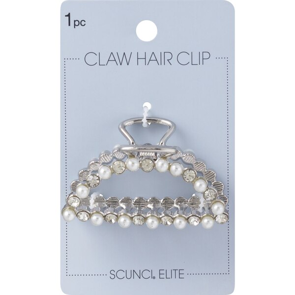 Scunci Silver Pearl Rhinestone Jaw Clip, 1 CT