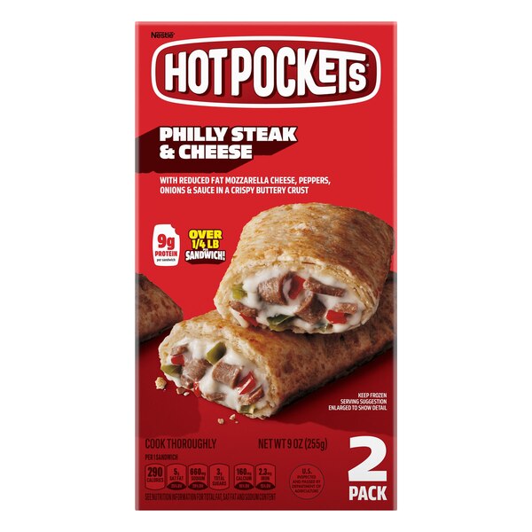 Hot Pockets, Philly Steak and Cheese, Frozen Snack, 2 Pack, 9 oz