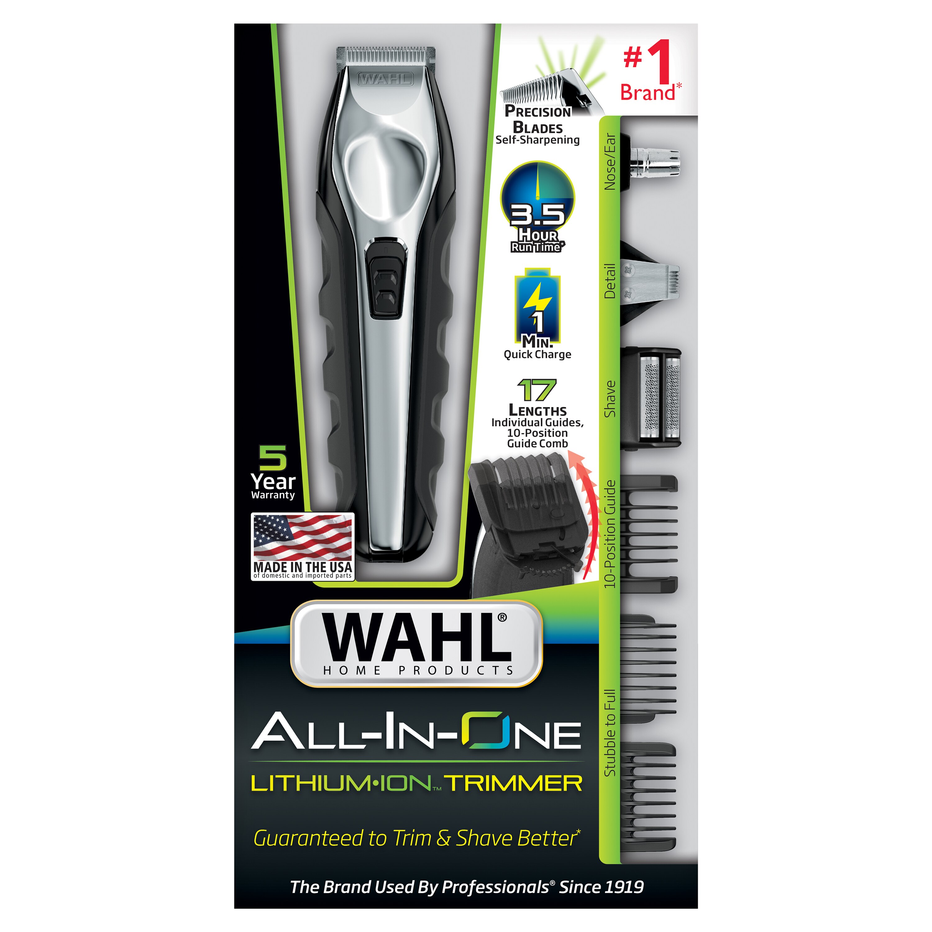 Wahl - Cortadora de pelo recargable todo en uno con batería de iones de litio