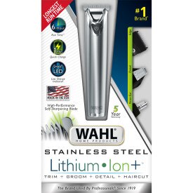 Wahl - Cortadora de acero inoxidable con batería de iones de litio