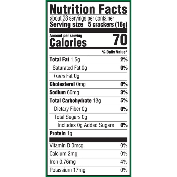 Premium Unsalted Tops Saltine Crackers, Lunch Snacks, 16 oz