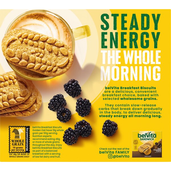 belVita Golden Oat Breakfast Biscuits, 5 Packs (4 Biscuits Per Pack)