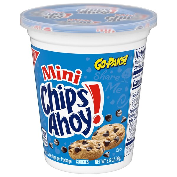 Chips Ahoy! Mini Original Chocolate Chip Cookies, Go-Paks, 3.5 oz Cup