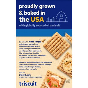 Nabisco Triscuit Crackers, Baked Whole Grain Wheat, Original, 8.5 oz