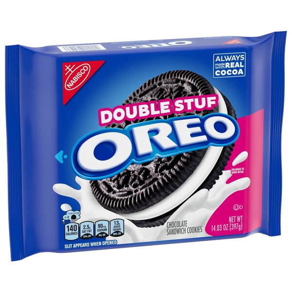 OREO Double Stuf Chocolate Sandwich Cookies, 14.03 oz