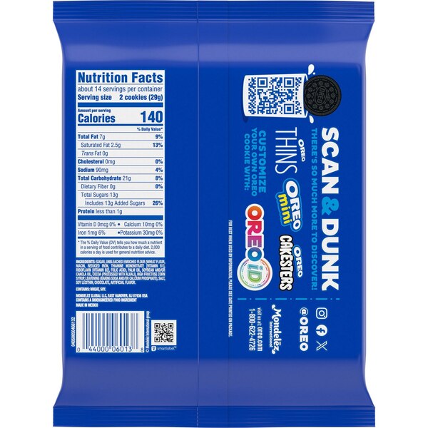 OREO Double Stuf Chocolate Sandwich Cookies, 14.03 oz