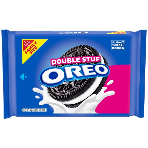 OREO, Double Stuf Chocolate Sandwich Cookies, Family Size, 18.71 oz