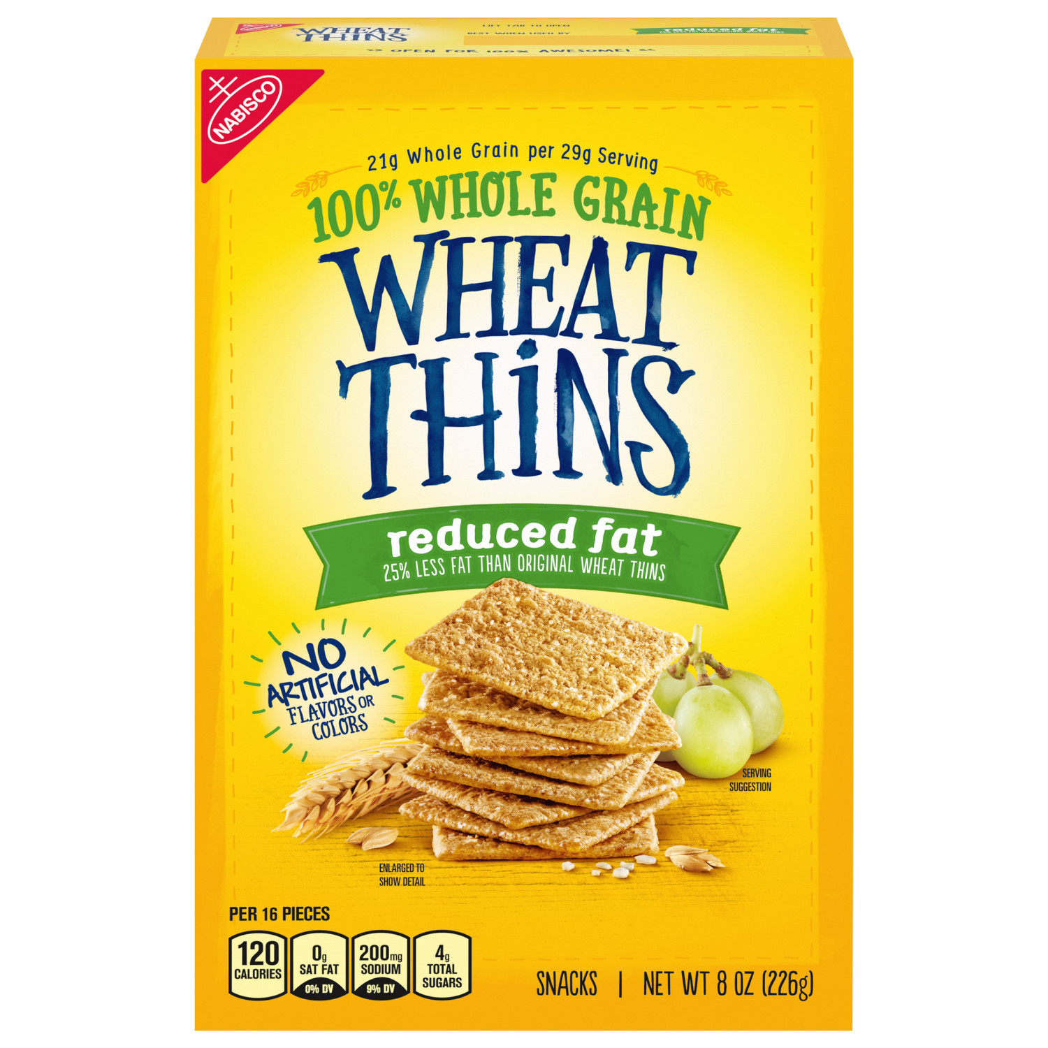 Wheat Thins Reduced Fat Whole Grain Wheat Crackers, 8 OZ
