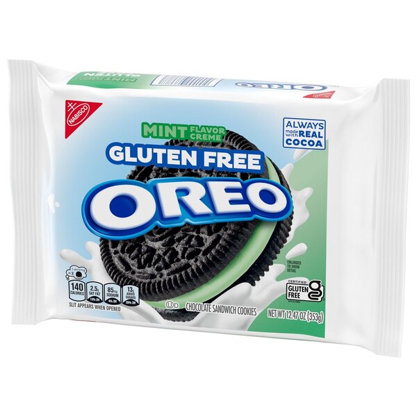 OREO Gluten Free Mint Creme Chocolate Sandwich Cookies, Gluten Free Cookies, 12.47 oz
