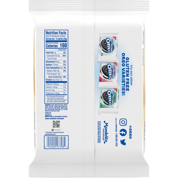 OREO Gluten Free Golden Sandwich Cookies, Gluten Free Cookies, 12.08 oz