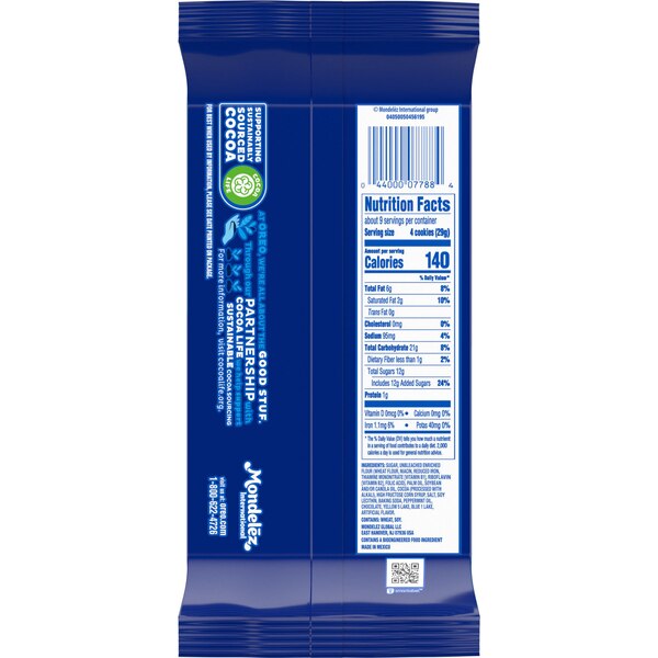 OREO Thins Mint Creme Chocolate Sandwich Cookies, 9.21 oz