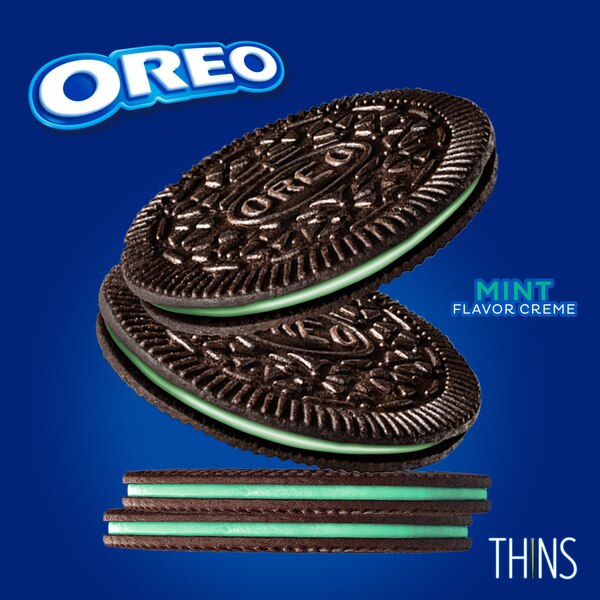 OREO Thins Mint Creme Chocolate Sandwich Cookies, 9.21 oz