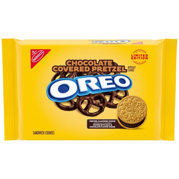OREO, Chocolate Covered Pretzel Sandwich Cookies, Limited Edition, 10.68 oz
