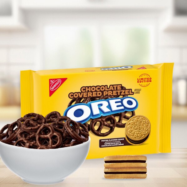 OREO, Chocolate Covered Pretzel Sandwich Cookies, Limited Edition, 10.68 oz