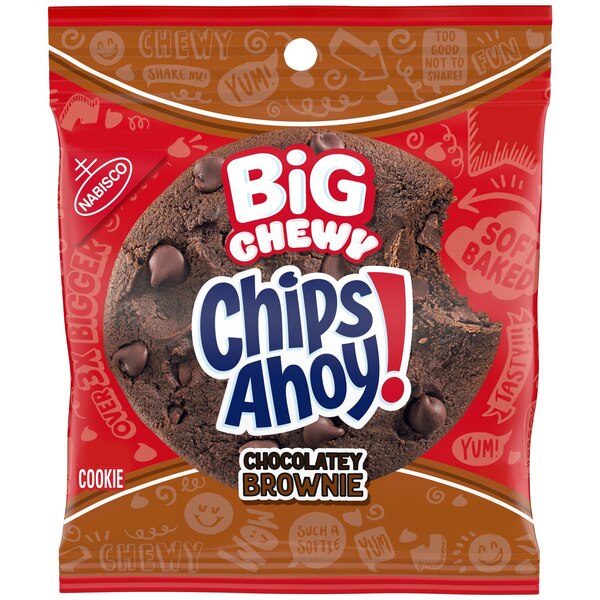 CHIPS AHOY! Big Chewy Chocolate Chip Cookies, Chocolatey Brownie, 2.5 oz (1 Cookie Per Pack)