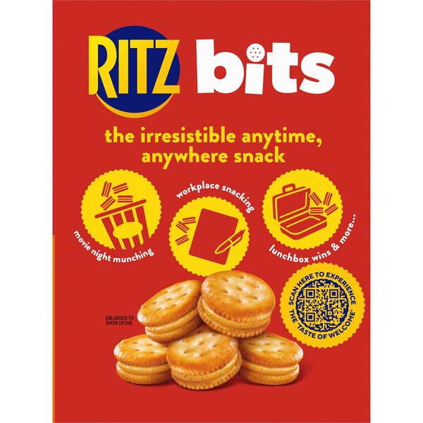 RITZ Bits Spicy Queso Sandwich Crackers, Snacks for Kids and Adults, Lunch Snacks, 8.8 oz