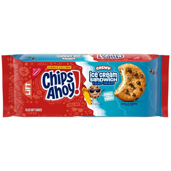 CHIPS AHOY! Chewy Ice Cream Sandwich-Inspired Chocolate Chip Cookies, Limited Edition Pack, 9.9 oz 