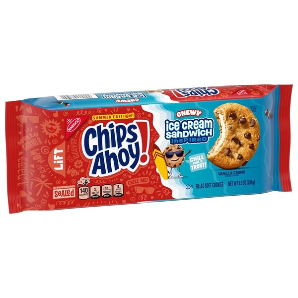 CHIPS AHOY! Chewy Ice Cream Sandwich-Inspired Chocolate Chip Cookies, Limited Edition Pack, 9.9 oz 