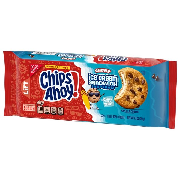 CHIPS AHOY! Chewy Ice Cream Sandwich-Inspired Chocolate Chip Cookies, Limited Edition Pack, 9.9 oz 