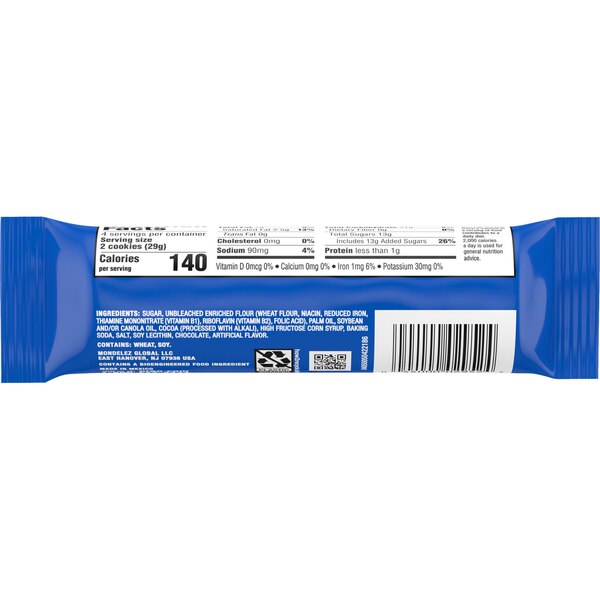 OREO, Double Stuf Chocolate Sandwich Cookies, King Size Snack Pack, 8 Ct, 4.1 oz