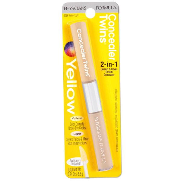 Physicians Formula Concealer Twins Cream Concealer, Yellow/Light