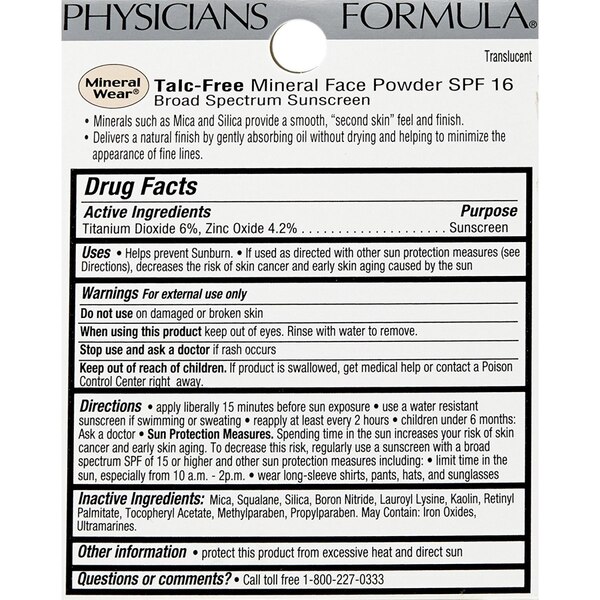 Physicians Formula Mineral Wear Talc-Free Mineral Face Powder