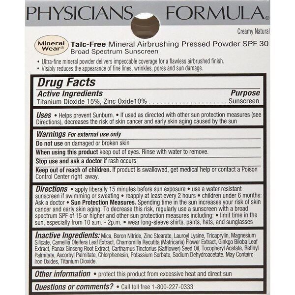Physicians Formula Mineral Wear Talc-Free Mineral Airbrushing Pressed Powder SPF 30