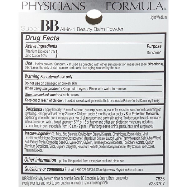 Physicians Formula Super BB All-in-1 Beauty Balm Powder, SPF 30