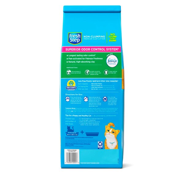 Fresh Step Non-Clumping Premium Clay Litter, Febreze Freshness, 7 lbs