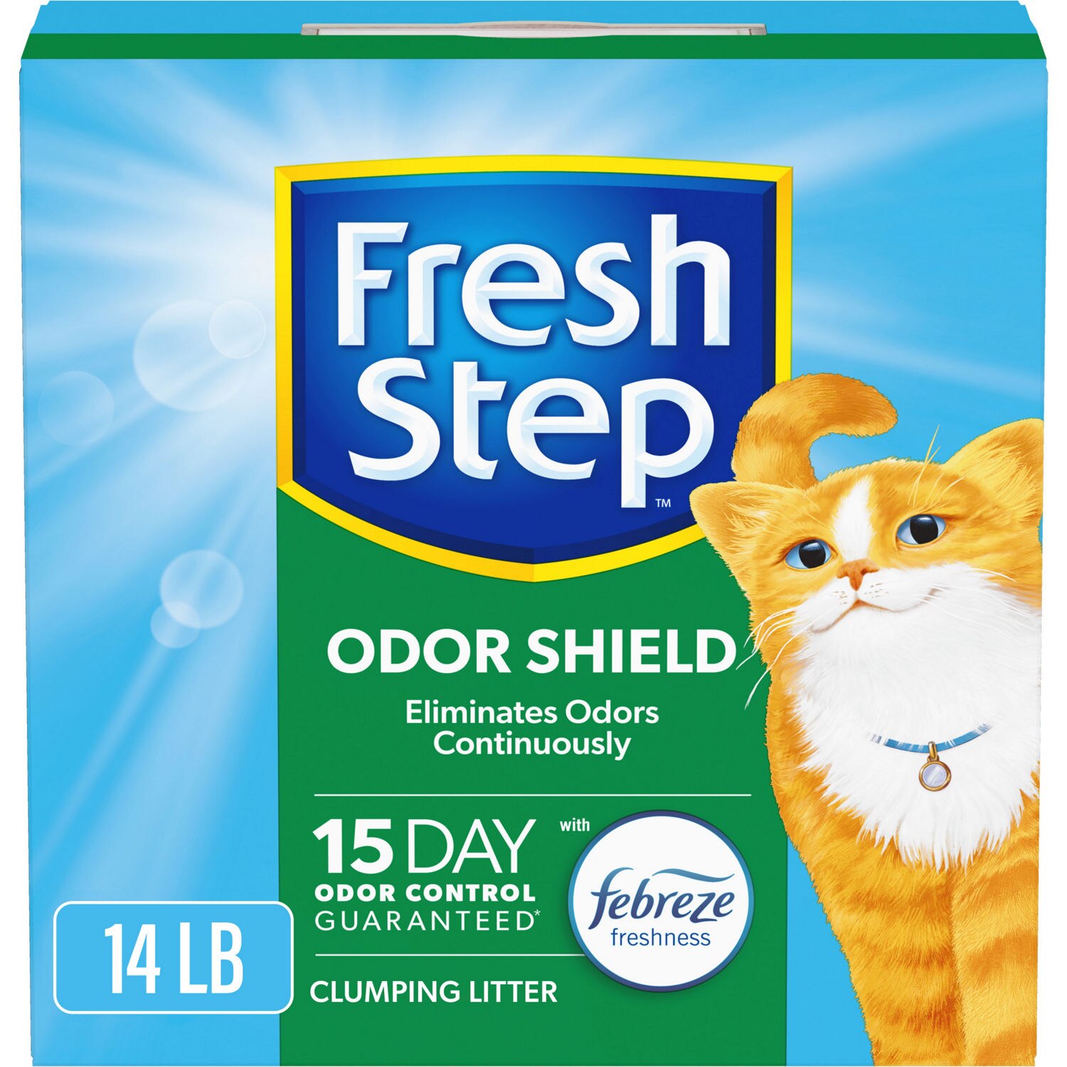 Fresh Step Odor Shield Clumping Cat Litter with Febreze Freshness 14 lb