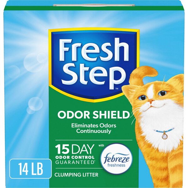 Fresh Step Odor Shield Clumping Cat Litter with Febreze Freshness, 14 lb