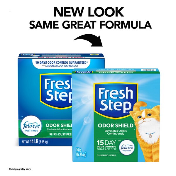 Fresh Step Odor Shield Clumping Cat Litter with Febreze Freshness, 14 lb