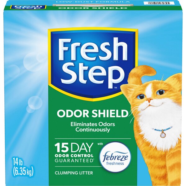 Fresh Step Odor Shield Clumping Cat Litter with Febreze Freshness, 14 lb