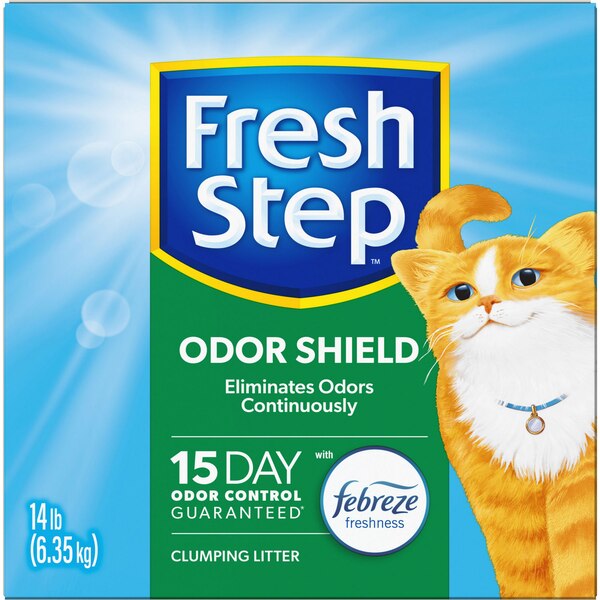 Fresh Step Odor Shield Clumping Cat Litter with Febreze Freshness, 14 lb