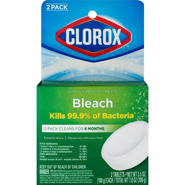 Clorox Toilet Bowl Cleaner Tablets with Bleach, 2 CT