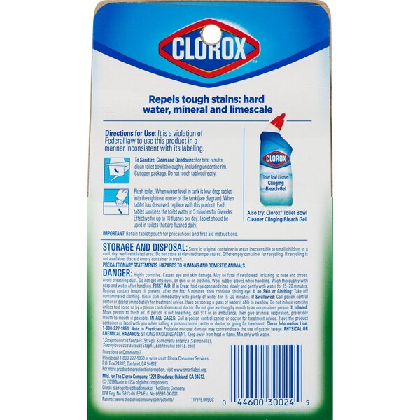 Clorox Toilet Bowl Cleaner Tablets with Bleach, 2 CT