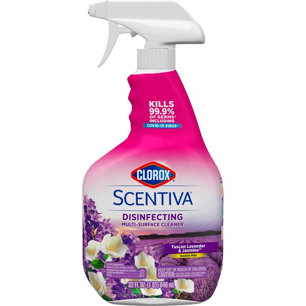 Clorox Scentiva Disinfecting Multi-Surface Cleaner Spray, Lavender & Jasmine, 33.38 OZ