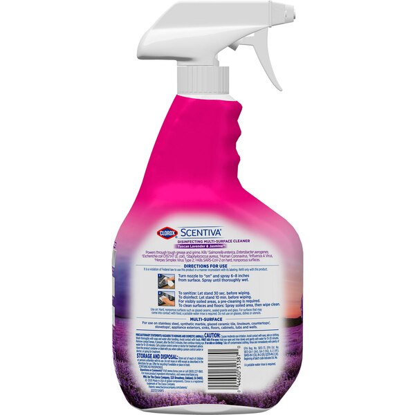 Clorox Scentiva Disinfecting Multi-Surface Cleaner Spray, Lavender & Jasmine, 33.38 OZ